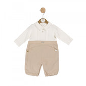Mintini Baby Boy Beige Corduroy Romper